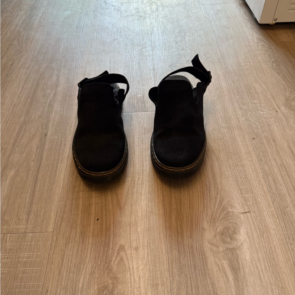 Dr. Martens Black Carlson Slingback Mules, Size 8